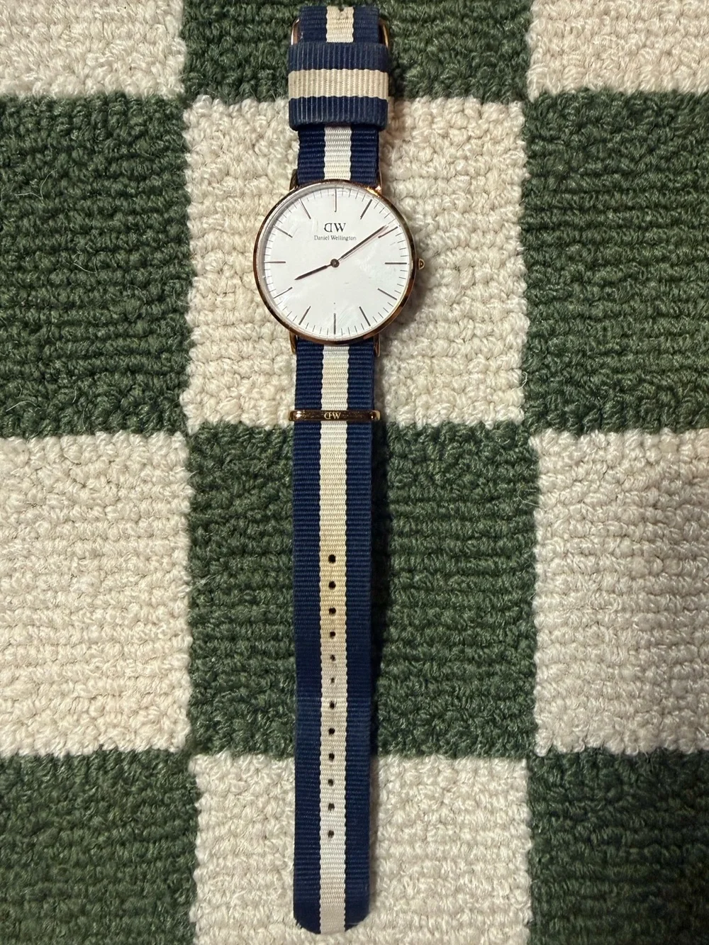 Daniel Wellington Classic Glasgow Rose Gold Watch Navy White 36mm